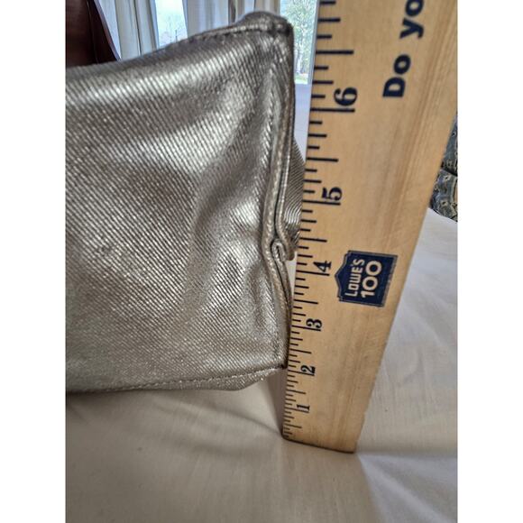 KATE SPADE SATURDAY Silver Metallic Canvas Large Tote Bag Purse Double Straps - Picture 11 of 11